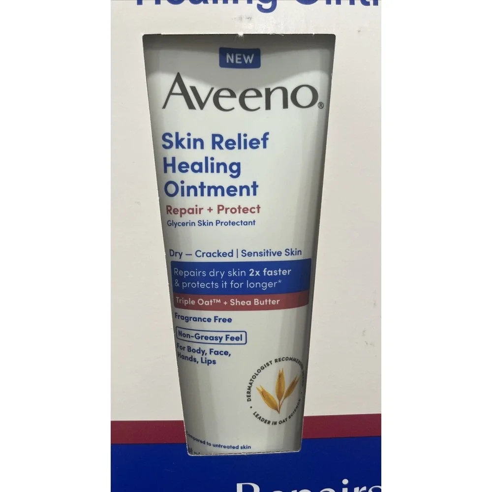 3 AVEENO Skin Relief Healing Ointments Lotions 2- 7.2oz 1- 2oz Oats Shea Butter